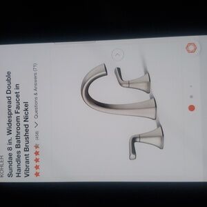 Kohler SUNDAE Modern Brushed Nickel Bathroom Faucet